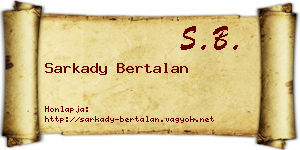 Sarkady Bertalan névjegykártya