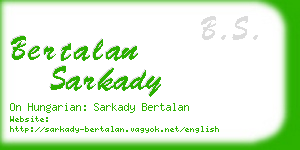 bertalan sarkady business card